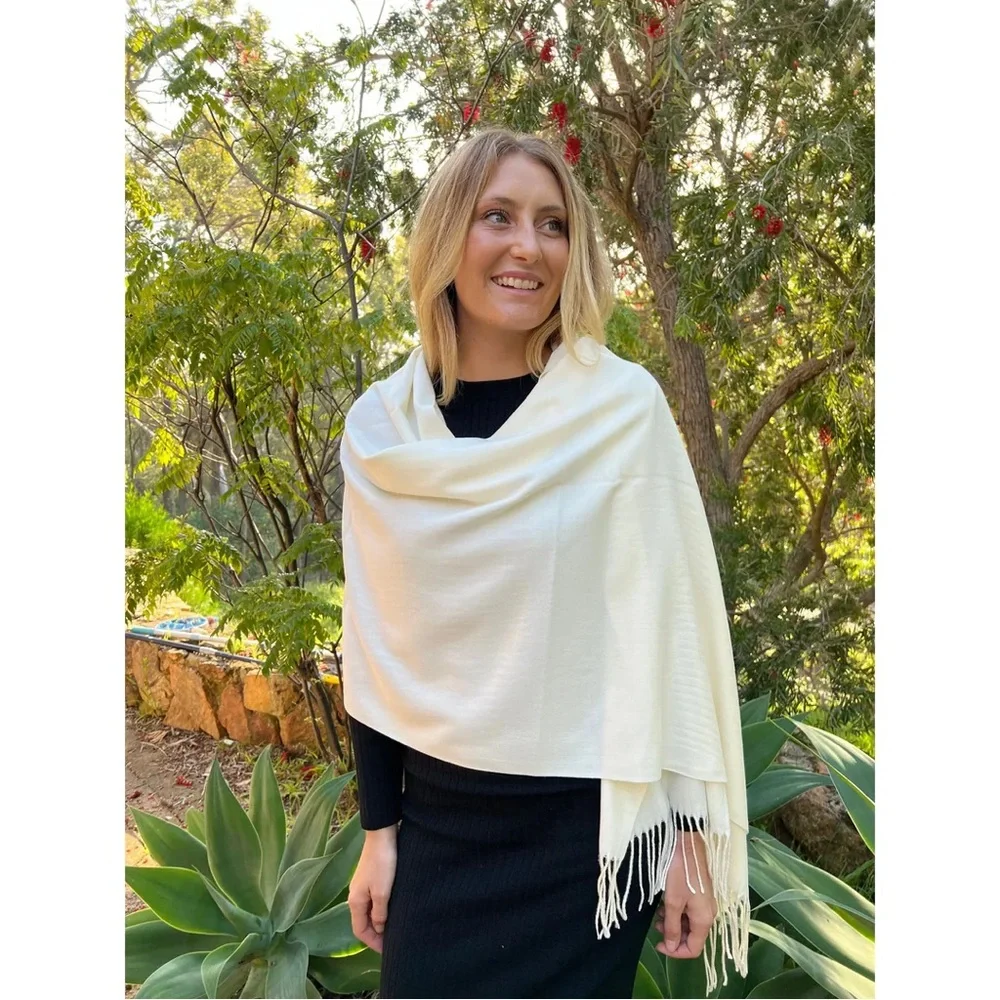 Cream Elegant Scarf Accessories